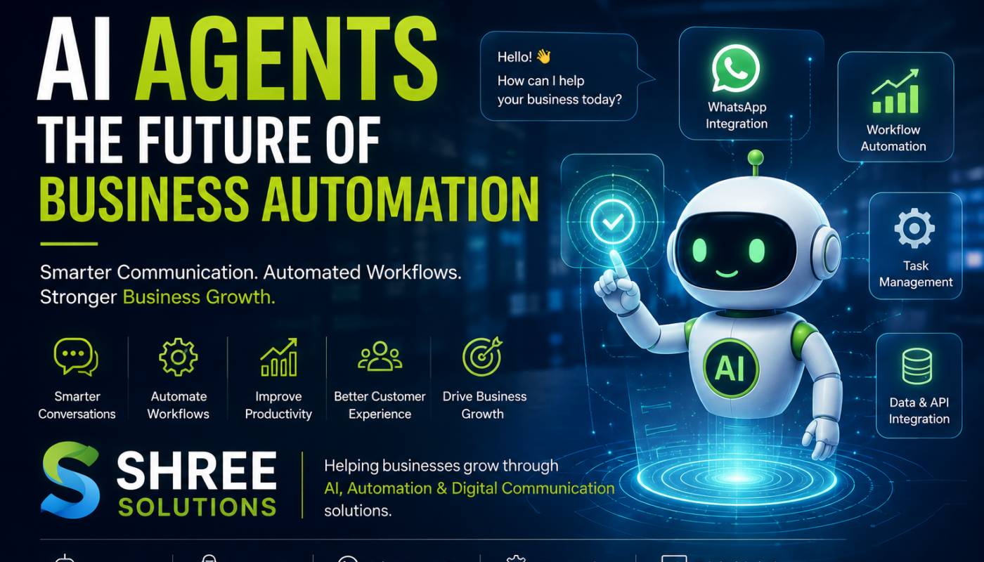 AI Agents automating business communication, workflow management, WhatsApp integration, and customer engagement for modern businesses